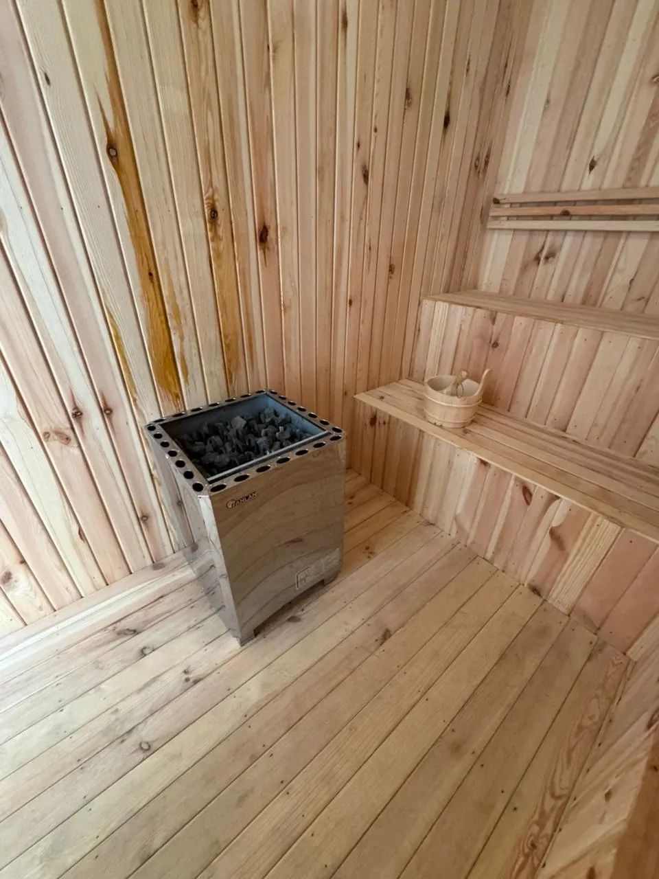 Sauna Wood Interior Installation